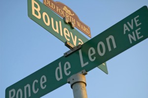 Street Sign at Ponce and Boulevard