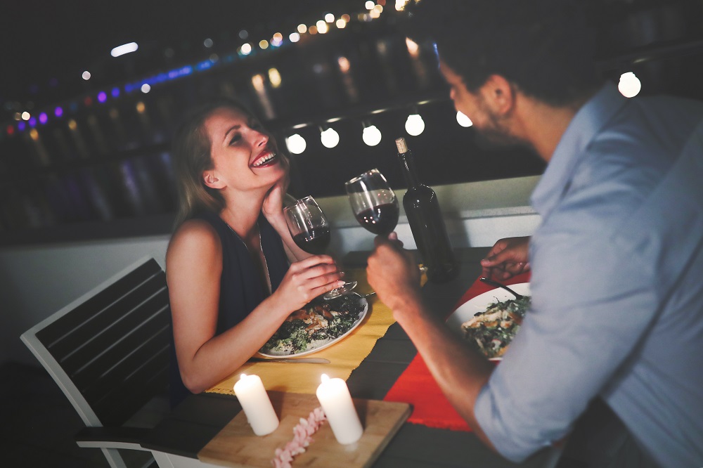 Couples having an intimate dinner date