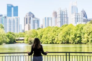 Girl signtseeing the beautiful view in Atlanta
