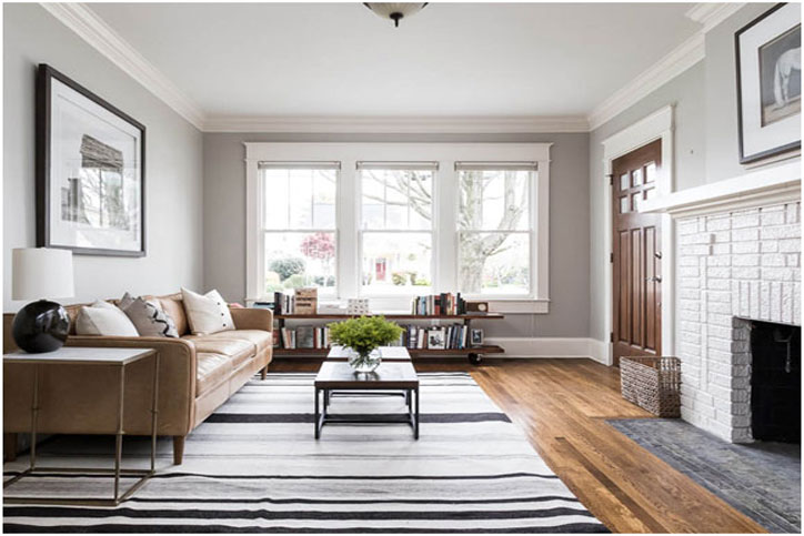 Spacious minimalist living room