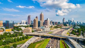 Atlanta Georgia GA Drone Skyline Aerial.